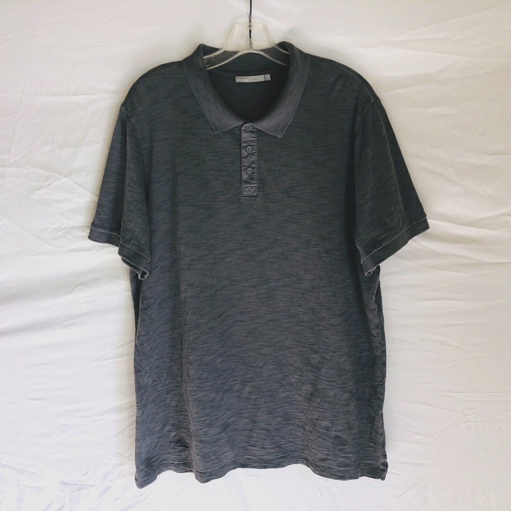 Vince Gray Short Sleeve Cotton Polo Shirt Men's Size XL